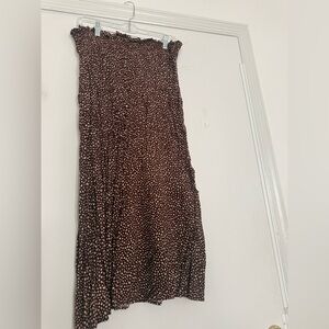 Brown & Cream Printed Maxi Skirt